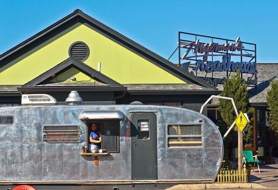 Zingerman's Roadshow, an antique Spartan trailer that serves to go food at Zingerman's Roadhouse.